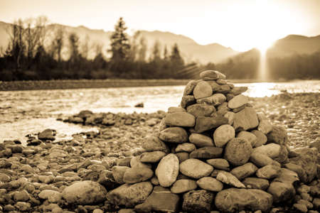 stacked rocks at a park - photoの写真素材