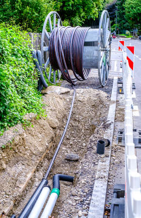 cable drum at a construction site - photo