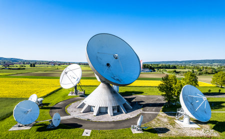earth communication area in raisting - germanyの写真素材
