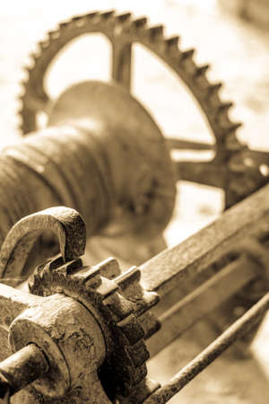 old mechanical wheel - close upの写真素材