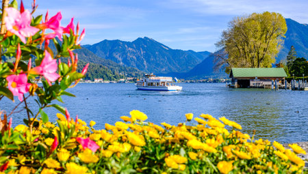 landscape at the lake tegernsee - bavaria - Bad Wiesseeのeditorial素材