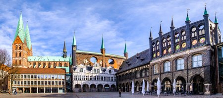 old town of lubeck (lÃ¼beck) in germanyのeditorial素材