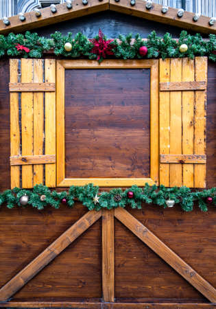 closed hut at the christmas market in munich - bavariaの写真素材