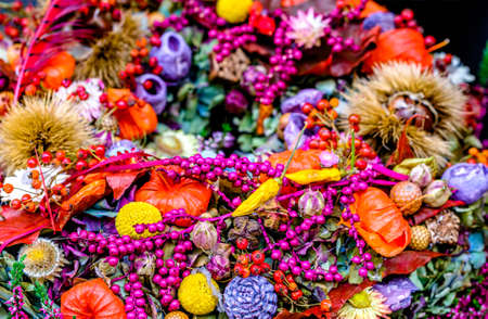 typical rustic flower wreath - photoの写真素材