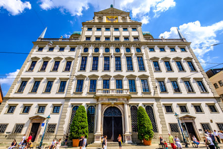 Augsburg, Germany - July 23: Historic buildings at the old town of Augsburg on July 23, 2021のeditorial素材
