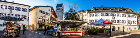 Zell am See, Austria - September 24: Old town with historic buildings in Zell am See on September 24, 2021のeditorial素材