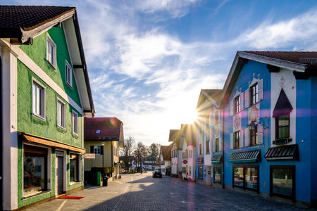 Diessen am Ammersee, Germany - April 26: old town with historic buildings in Diessen on April 26, 2021のeditorial素材