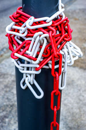new chains at a construction siteの写真素材