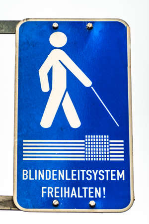 line route system for blind persons in Germany - translation: keep the route lines for the blinds...