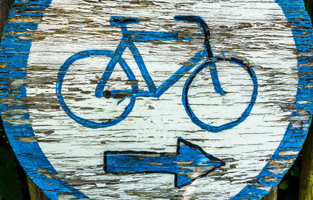 sign for a bicycle lane - photoの写真素材