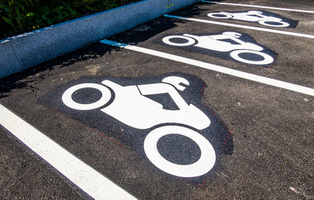 sign for a motorbike parking area - photoの写真素材