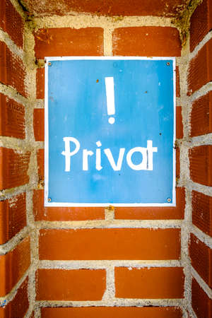 typical private sign - photo - close upの写真素材