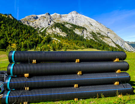 water pipe at a construction site - photoの写真素材