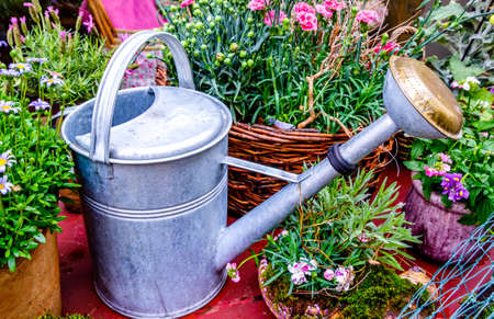 old watering can - photo - close upの写真素材