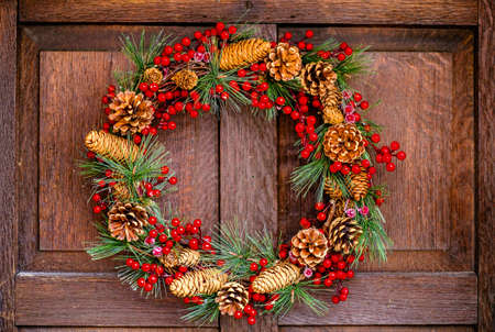 typical rustic flower wreath - photoの写真素材