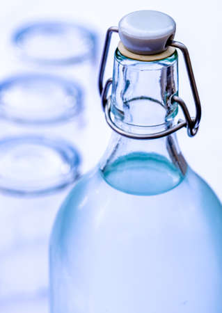 waterbottle and glasses - photo - close upの写真素材