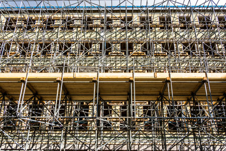 scaffolding at a construction site - photoの写真素材