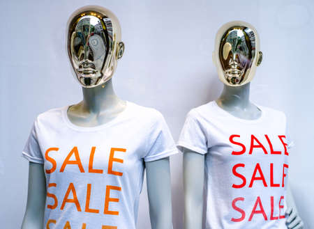 typical sale shirt at a mannequin - photoの写真素材