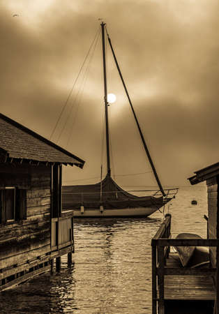 Sailboat at the Starnberger See lake - Tutzing - bavariaの写真素材