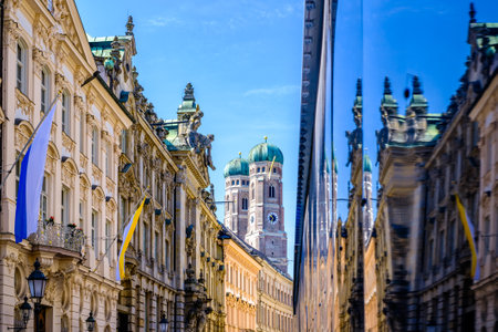 famous Liebfrauenkirche (munich cathedral) in Munich - Bavariaの写真素材