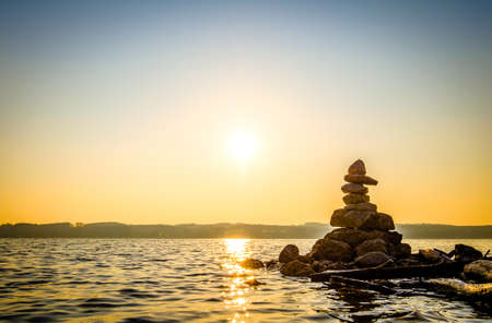 rocks at a lake - photoの写真素材