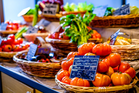 Munich, Germany - December 27:typical fruit stand at a street in the old town of Munich on December 27, 2021のeditorial素材