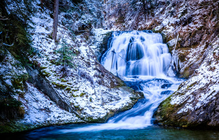 small waterfall at the alps - photo
