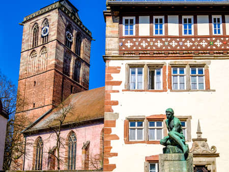 Historic buildings at the old town of Bad Hersfeld - Germanyの写真素材