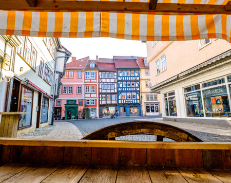 Bad Langensalza, Germany - March 20: famous historic buildings at the old town of Bad Langensalza on March 20, 2022のeditorial素材