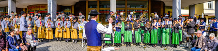 Fuerstenfeldbruck, Germany - April 22: participants at the start of the folk festival in...