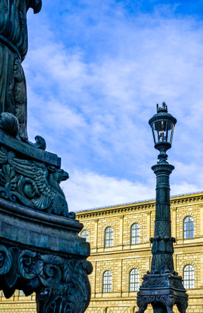 famous historic residence building in munich - germanyのeditorial素材