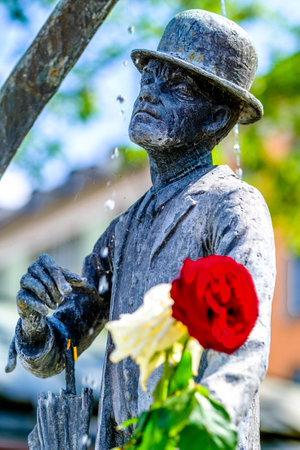 Munich, Germany - May 19: famous statue on a well at the munich viktualienmarkt on May 19, 2022のeditorial素材