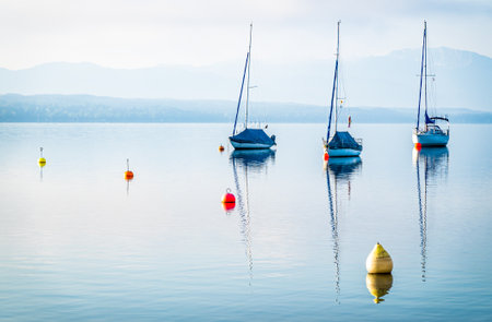 sailboats in tutzing - lake starnberg - bavaria - germany