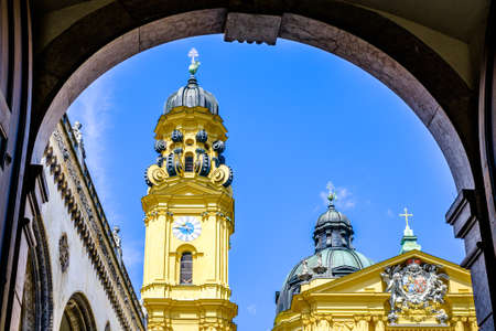 famous theatiner church in munich - germanyの写真素材
