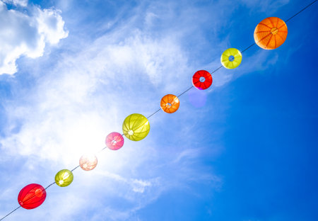 typical chinese lantern - lampion - photoの写真素材