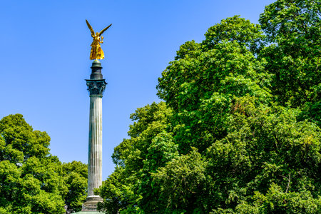 famous angel of peace in munich-bavariaのeditorial素材
