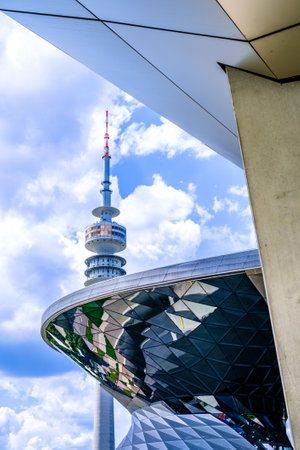 Munich, Germany - July 5: Famous BMW building (BMW Welt and Museum) near the Olympiapark in Munich on July 5, 2022のeditorial素材