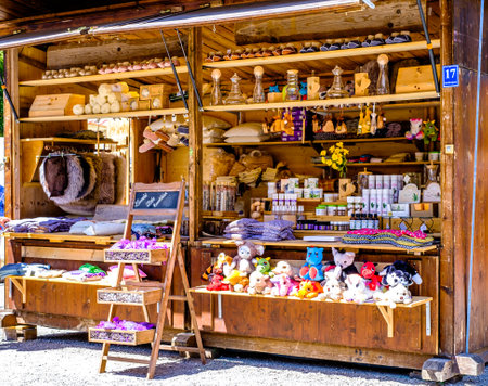 Munich, Germany - August 1: typical regional market (called Auer Dult) with stalls for household goods, crockery, textiles and clothing every three months on mariahilfplatz in munich on August 1, 2022のeditorial素材