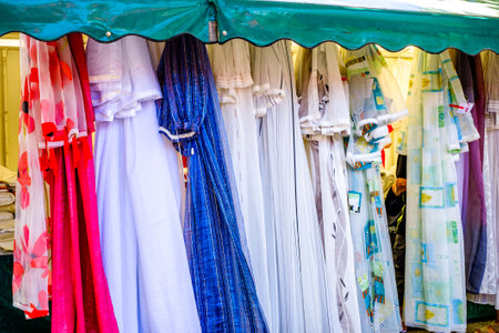 Munich, Germany - August 1: typical regional market (called Auer Dult) with stalls for household goods, crockery, textiles and clothing every three months on mariahilfplatz in munich on August 1, 2022のeditorial素材