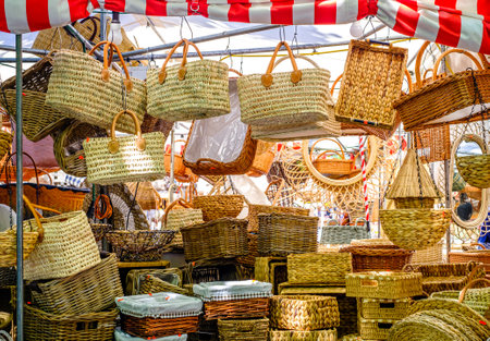 Munich, Germany - August 1: typical regional market (called Auer Dult) with stalls for household goods, crockery, textiles and clothing every three months on mariahilfplatz in munich on August 1, 2022のeditorial素材