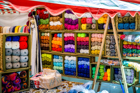 Munich, Germany - August 1: typical regional market (called Auer Dult) with stalls for household goods, crockery, textiles and clothing every three months on mariahilfplatz in munich on August 1, 2022のeditorial素材