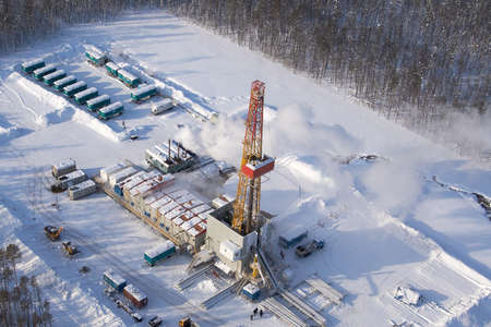 Oil derrick in a taiga 3.のeditorial素材