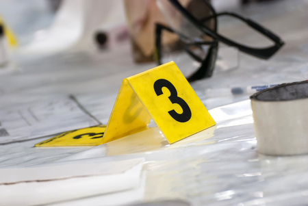 Marker of Crime Sceneの写真素材