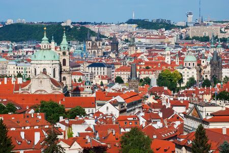 Prague Cityscape, Nicholas Palace in Foregroundの写真素材