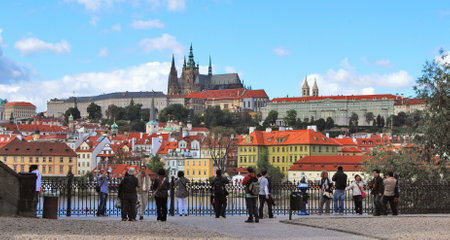 Prague Panorama View on Prague Castleのeditorial素材