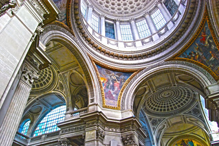 Interior of Pantheon, Parisのeditorial素材