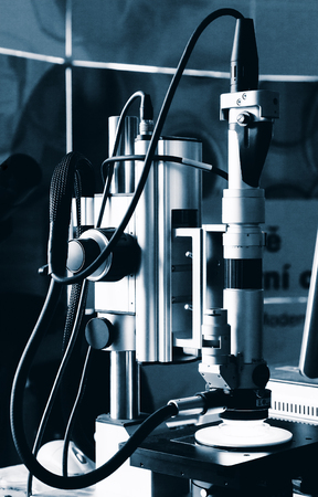 Electronic Optical Microscope without Ocular, Capturing of using CMOSCCD Image Sensorの写真素材