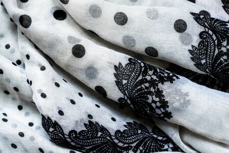 Oriental Black and White Scarf Backgroundの写真素材