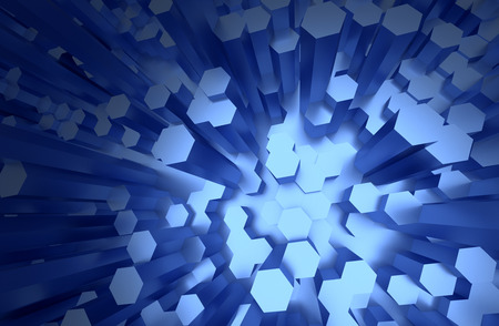 Randomly Extruded hexagons on Surfaceの写真素材