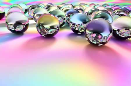 Colorful Glass Spheres on Surfaceの写真素材